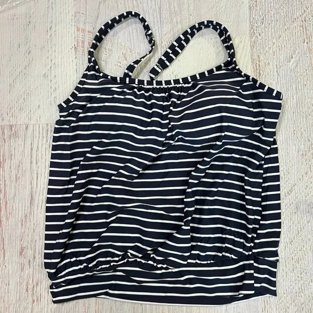 Sea Level Chamarel Blouson Multifit Singlet SIZE 8 Night Sky Stripe Tankini Top